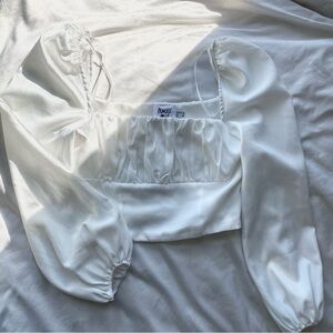Princess Polly White Ruched Crop Top